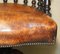 Brown Leather William IV Hardwood Chesterfield Captains Armchair, 1830s 11