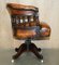 Brown Leather William IV Hardwood Chesterfield Captains Armchair, 1830s 18