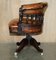 Brown Leather William IV Hardwood Chesterfield Captains Armchair, 1830s 20