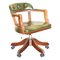Englischer Vintage Chesterfield Captains Chair aus grünem Leder 1