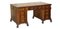 Lions Hairy Paw Feet Brown Leather Pedestal Desk with Braham Locks 1