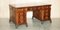 Lions Hairy Paw Feet Brown Leather Pedestal Desk with Braham Locks, Image 3
