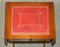 Mesa auxiliar vintage de cuero color sangre con incrustación de hoja de oro, Imagen 11