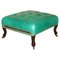 Georgian Chesterfield Leather Footstool with Slip Serving Tray, 1760s, Image 1