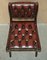 Vintage Chesterfield Hardwood Oxbood Leather Dining Chairs, Set of 6, Image 14