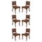 Sedie da pranzo Chesterfield vintage in legno massiccio in pelle, set di 6, Immagine 1