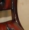 Sillas de comedor Chesterfield vintage de madera maciza de cuero. Juego de 6, Imagen 8