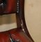 Vintage Chesterfield Hardwood Oxbood Leather Dining Chairs, Set of 6, Image 8