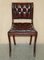 Vintage Chesterfield Hardwood Oxbood Leather Dining Chairs, Set of 6 2