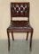Vintage Chesterfield Hardwood Oxbood Leather Dining Chairs, Set of 6, Image 2