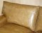 Full Scroll Arm Cushion Back Brown Leather Sofa 4