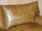 Full Scroll Arm Cushion Back Brown Leather Sofa 8