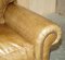 Full Scroll Arm Cushion Back Brown Leather Sofa, Image 9