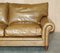 Full Scroll Arm Cushion Back Brown Leather Sofa, Image 7