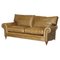 Full Scroll Arm Cushion Back Brown Leather Sofa 1