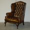 Braune Chesterfield Ohrensessel aus Leder von William Morris, 2er Set 15