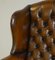 Braune Chesterfield Ohrensessel aus Leder von William Morris, 2er Set 5