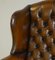 Brown Leather Chesterfield Wingback Armchairs by William Morris, Set of 2 5
