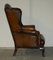 Braune Chesterfield Ohrensessel aus Leder von William Morris, 2er Set 12