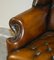 Braune Chesterfield Ohrensessel aus Leder von William Morris, 2er Set 6