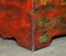 Vintage Chinese Red Dragons Painted Pagoda Top Wardrobe with Drawers, Image 14