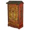 Vintage Chinese Red Dragons Painted Pagoda Top Wardrobe with Drawers, Image 1