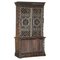 Jacobean Linen Fold Carved Zinc Lined Astral Glazed Bookcase 1