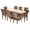 American Hardwood Dining Table & Chairs from Kesterport, Set of 9 1