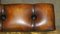 Antique Club Fender with Brown Leather Chesterfield Seats 15