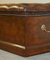 Chesterfield Brown Leather Linen Storage Trunk, 1890s 10
