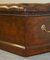 Chesterfield Brown Leather Linen Storage Trunk, 1890s, Image 10