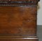 Chesterfield Brown Leather Linen Storage Trunk, 1890s 9