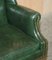 Vintage Heritage Green Leather Captains Wingback Swivel Directors Chair 8