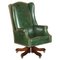 Grüner Vintage Captains Wingback Drehsessel aus Leder für Regisseure 1