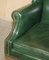 Vintage Heritage Green Leather Captains Wingback Swivel Directors Chair, Image 6