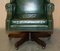 Sedia da regista girevole Captains Wingback vintage in pelle verde, Immagine 9