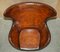 Vintage Egg Chair Whiskey Brown Leder im Stil von Fritz Hansen 12