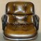 Vintage Brown Leather Office Chairs attributed to Charles for Pollock, Image 4
