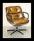 Vintage Brown Leather Office Chairs attributed to Charles for Pollock 3