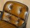 Vintage Brown Leather Office Chairs attributed to Charles for Pollock 5
