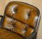 Vintage Brown Leather Office Chairs attributed to Charles for Pollock, Image 5