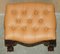 Brown Leather Claw & Ball Chesterfield Stool, 1920s, Image 13