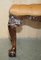 Brown Leather Claw & Ball Chesterfield Stool, 1920s, Image 6