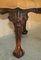 Brown Leather Claw & Ball Chesterfield Stool, 1920s, Image 7