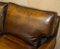 Braunes Signature Scroll Sofa aus Leder von George Smith für Howard & Sons 11