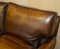 Brown Leather Signature Scroll Sofa by George Smith for Howard & Sons 11