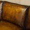 Braunes Signature Scroll Sofa aus Leder von George Smith für Howard & Sons 9