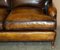 Brown Leather Signature Scroll Sofa by George Smith for Howard & Sons 12
