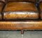 Braunes Signature Scroll Sofa aus Leder von George Smith für Howard & Sons 10