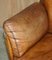 Sofá Mid-Century moderno vintage de cuero marrón de Roche Bobois, Imagen 5